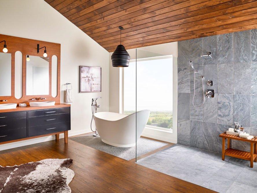 Zen Bathroom Quartzite Marble 889x666 - Thiết kế ốp tường nhựa phòng khách đẹp và ấn tượng trong nội thất