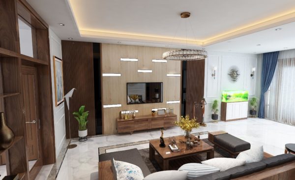 720c7c1c5859a507fc48 600x366 - Modern villa with wood grain wall panels