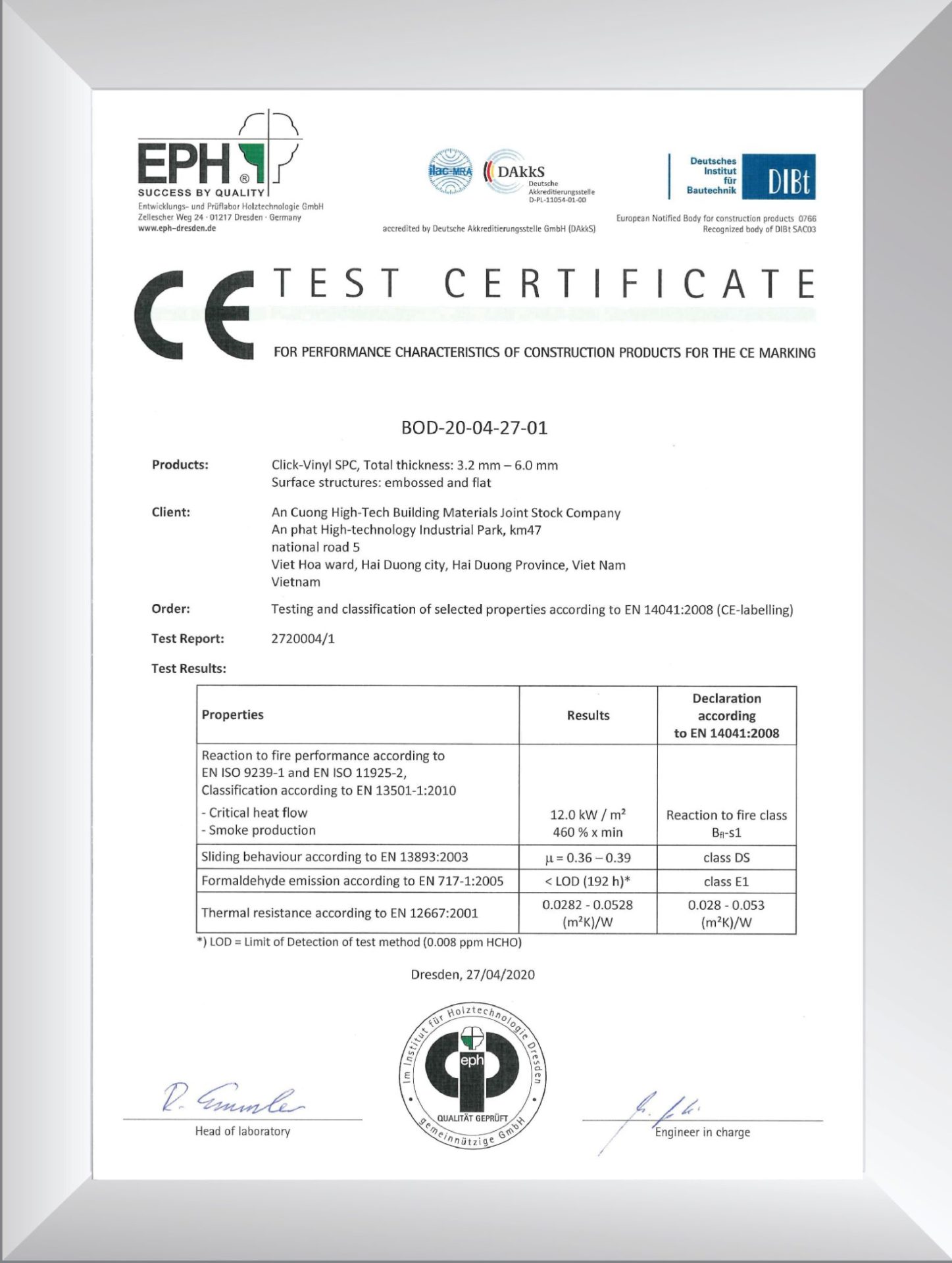 Chung nhan CE 01 - AnPro floor achieves European standard - CE Marking