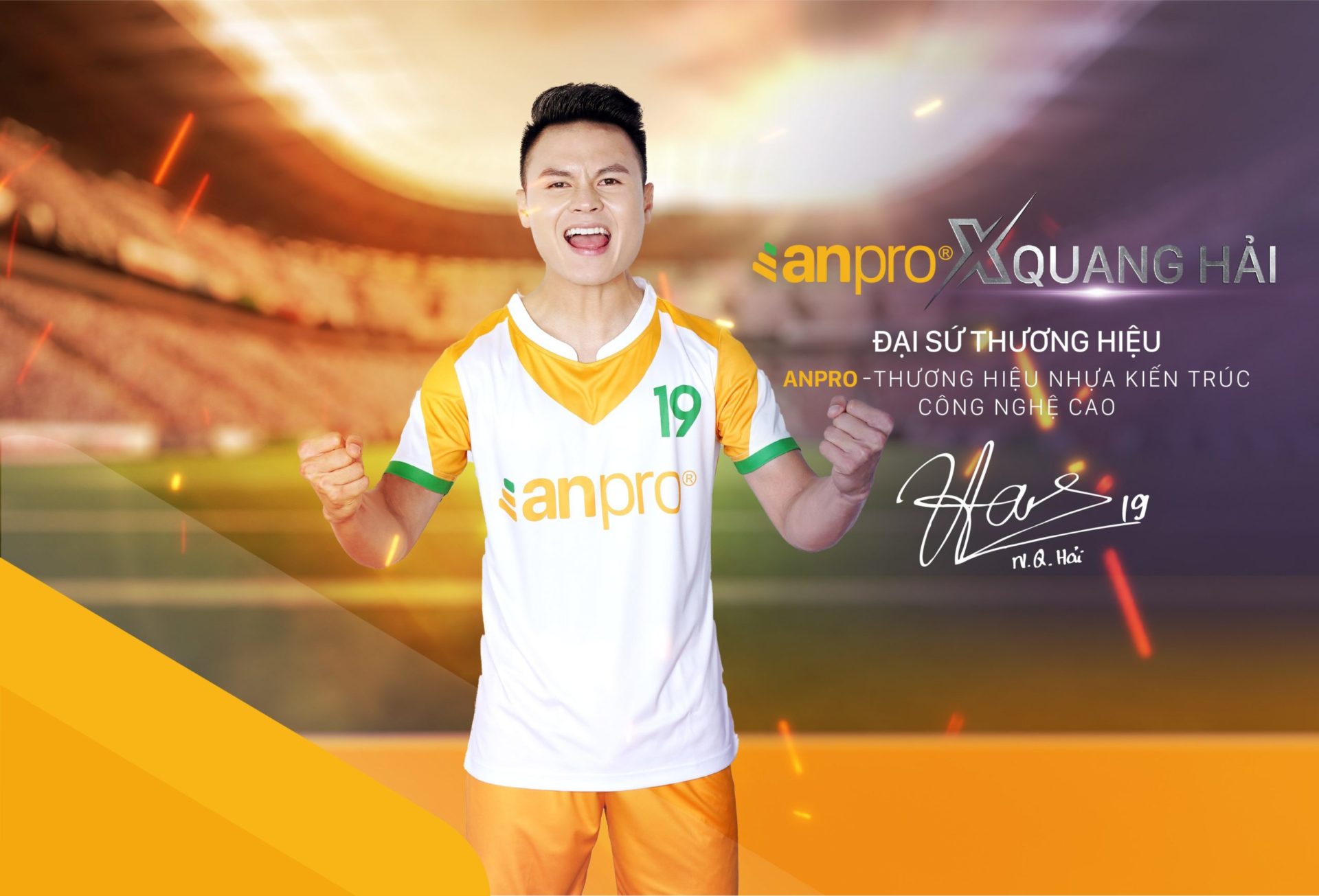 Anh bai post FB compressed scaled - Football player Nguyen Quang Hai continues to be an ambassador for AnPro - An Phat Holdings’ high-technology architecture plastic brand