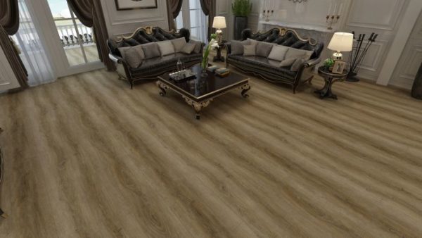 AnPro SA 110 floor deep brown tone combined with dark furniture makes the living room luxurious and classy