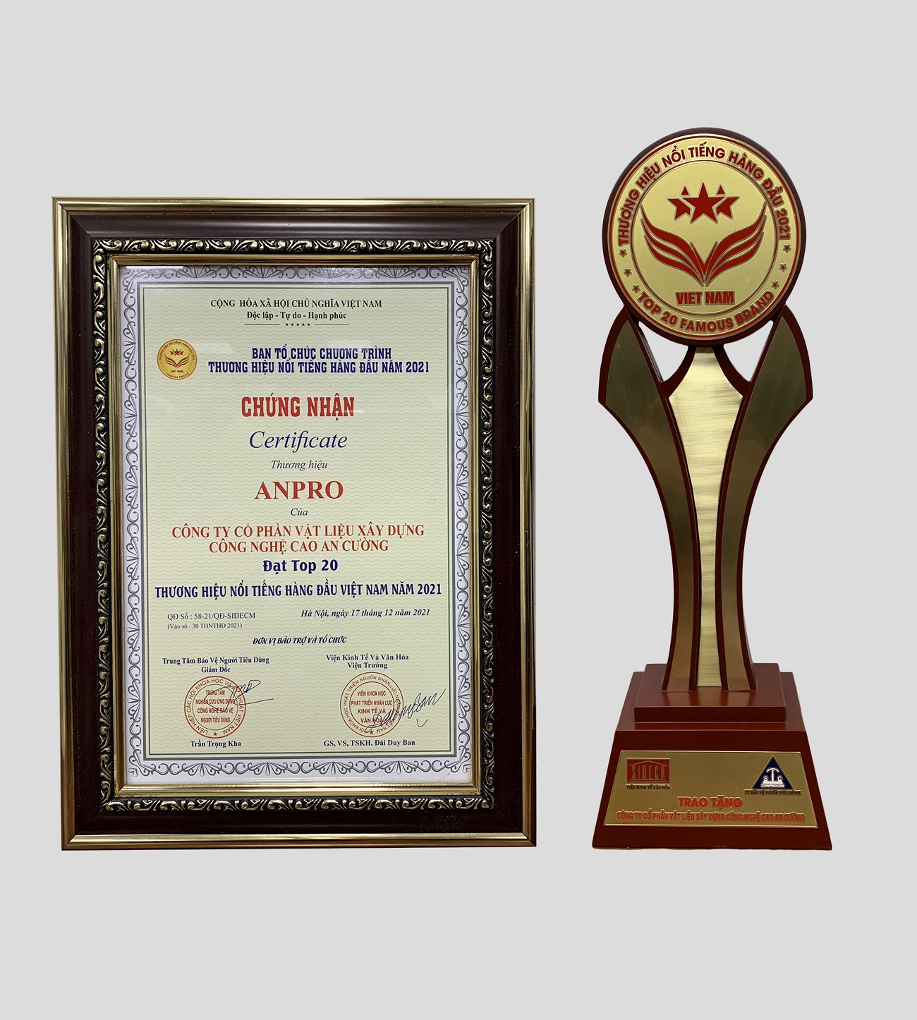 3.1 1 - AnPro đạt Giải thưởng Top 20 Thương Hiệu Nổi Tiếng Hàng Đầu Việt Nam 2021