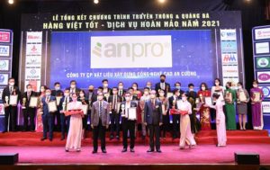 Ông Hoàng Anh Tú, đại diện AnPro nhận giải thưởng từ BTC